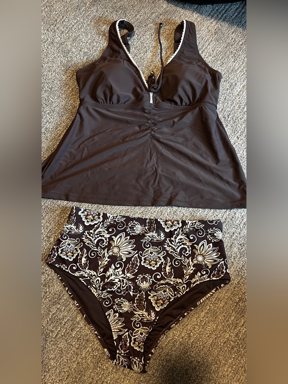Aleumdr Tankini Swimsuits Tummy Control Two Piece M 1166/bb3 - Picture 10 of 11